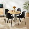 imageBest Choice Products Round Dining Table 355 MidCentury Modern Kitchen Table for 24 People Small Space Apartment Dinette Wood Top WSteel Legs  Dark BrownBrown