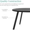 imageBest Choice Products Round Dining Table 355 MidCentury Modern Kitchen Table for 24 People Small Space Apartment Dinette Wood Top WSteel Legs  Dark BrownBlack