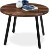 imageBest Choice Products Round Dining Table 355 MidCentury Modern Kitchen Table for 24 People Small Space Apartment Dinette Wood Top WSteel Legs  Dark BrownDark Brown