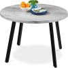 imageBest Choice Products Round Dining Table 355 MidCentury Modern Kitchen Table for 24 People Small Space Apartment Dinette Wood Top WSteel Legs  Dark BrownGrey