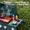 image:imageBest Choice Products Kids BBQ Grill Playset Wooden Play Kitchen Toy with 28 Accessories Realistic Toy Grill with Clicking Knobs Side Burners amp Storage IndoorOutdoor for Toddlers Boys amp Girls