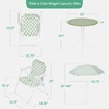 image:imageBest Choice Products Kids Picnic Table and Chair Set with Umbrella 3Piece Foldable Outdoor Table Set for Toddlers Ages 25 Patio Play Furniture 70 lb Chair Capacity 110 lb Table Capacity  SageSage  White