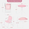 image:imageBest Choice Products Kids Picnic Table and Chair Set with Umbrella 3Piece Foldable Outdoor Table Set for Toddlers Ages 25 Patio Play Furniture 70 lb Chair Capacity 110 lb Table Capacity  SagePink  White