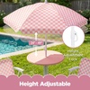 image:imageBest Choice Products Kids Picnic Table and Chair Set with Umbrella 3Piece Foldable Outdoor Table Set for Toddlers Ages 25 Patio Play Furniture 70 lb Chair Capacity 110 lb Table Capacity  SagePink  White