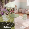 image:imageBest Choice Products Kids Picnic Table and Chair Set with Umbrella 3Piece Foldable Outdoor Table Set for Toddlers Ages 25 Patio Play Furniture 70 lb Chair Capacity 110 lb Table Capacity  SageSage  White