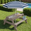 image:imageBest Choice Products Kids Picnic Table with Umbrella 3in1 Sand amp Water Table Outdoor Convertible Picnic Table for Toddlers Seats 4 Removable Top 2 Buckets  PinkGrayNavy