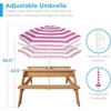 image:imageBest Choice Products Kids Picnic Table with Umbrella 3in1 Sand amp Water Table Outdoor Convertible Picnic Table for Toddlers Seats 4 Removable Top 2 Buckets  PinkNaturalDark Pink