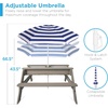 image:imageBest Choice Products Kids Picnic Table with Umbrella 3in1 Sand amp Water Table Outdoor Convertible Picnic Table for Toddlers Seats 4 Removable Top 2 Buckets  PinkGrayNavy