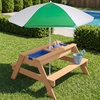 image:imageBest Choice Products Kids Picnic Table with Umbrella 3in1 Sand amp Water Table Outdoor Convertible Picnic Table for Toddlers Seats 4 Removable Top 2 Buckets  PinkGreen