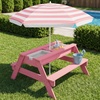 image:imageBest Choice Products Kids Picnic Table with Umbrella 3in1 Sand amp Water Table Outdoor Convertible Picnic Table for Toddlers Seats 4 Removable Top 2 Buckets  PinkPink