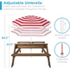 image:imageBest Choice Products Kids Picnic Table with Umbrella 3in1 Sand amp Water Table Outdoor Convertible Picnic Table for Toddlers Seats 4 Removable Top 2 Buckets  PinkWalnutRed