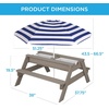 image:imageBest Choice Products Kids Picnic Table with Umbrella 3in1 Sand amp Water Table Outdoor Convertible Picnic Table for Toddlers Seats 4 Removable Top 2 Buckets  PinkGrayNavy