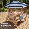 image:imageBest Choice Products Kids Picnic Table with Umbrella 3in1 Sand amp Water Table Outdoor Convertible Picnic Table for Toddlers Seats 4 Removable Top 2 Buckets  PinkNavy
