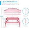 image:imageBest Choice Products Kids Picnic Table with Umbrella 3in1 Sand amp Water Table Outdoor Convertible Picnic Table for Toddlers Seats 4 Removable Top 2 Buckets  PinkPink