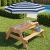 image:imageBest Choice Products Kids Picnic Table with Umbrella 3in1 Sand amp Water Table Outdoor Convertible Picnic Table for Toddlers Seats 4 Removable Top 2 Buckets  PinkNavy