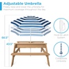 image:imageBest Choice Products Kids Picnic Table with Umbrella 3in1 Sand amp Water Table Outdoor Convertible Picnic Table for Toddlers Seats 4 Removable Top 2 Buckets  PinkNavy