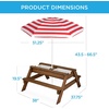 image:imageBest Choice Products Kids Picnic Table with Umbrella 3in1 Sand amp Water Table Outdoor Convertible Picnic Table for Toddlers Seats 4 Removable Top 2 Buckets  PinkWalnutRed