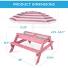 image:imageBest Choice Products Kids Picnic Table with Umbrella 3in1 Sand amp Water Table Outdoor Convertible Picnic Table for Toddlers Seats 4 Removable Top 2 Buckets  PinkPink