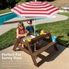 image:imageBest Choice Products Kids Picnic Table with Umbrella 3in1 Sand amp Water Table Outdoor Convertible Picnic Table for Toddlers Seats 4 Removable Top 2 Buckets  PinkWalnutRed