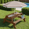 image:imageBest Choice Products Kids Picnic Table with Umbrella 3in1 Sand amp Water Table Outdoor Convertible Picnic Table for Toddlers Seats 4 Removable Top 2 Buckets  PinkWalnutBeige