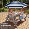 image:imageBest Choice Products Kids Picnic Table with Umbrella 3in1 Sand amp Water Table Outdoor Convertible Picnic Table for Toddlers Seats 4 Removable Top 2 Buckets  PinkGrayNavy