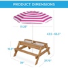 image:imageBest Choice Products Kids Picnic Table with Umbrella 3in1 Sand amp Water Table Outdoor Convertible Picnic Table for Toddlers Seats 4 Removable Top 2 Buckets  PinkNaturalDark Pink
