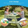 image:imageBest Choice Products Kids Picnic Table with Umbrella 3in1 Sand amp Water Table Outdoor Convertible Picnic Table for Toddlers Seats 4 Removable Top 2 Buckets  PinkSage