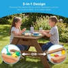 image:imageBest Choice Products Kids Picnic Table with Umbrella 3in1 Sand amp Water Table Outdoor Convertible Picnic Table for Toddlers Seats 4 Removable Top 2 Buckets  PinkWalnutBeige
