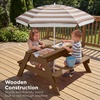 image:imageBest Choice Products Kids Picnic Table with Umbrella 3in1 Sand amp Water Table Outdoor Convertible Picnic Table for Toddlers Seats 4 Removable Top 2 Buckets  PinkWalnutBeige