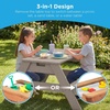 image:imageBest Choice Products Kids Picnic Table with Umbrella 3in1 Sand amp Water Table Outdoor Convertible Picnic Table for Toddlers Seats 4 Removable Top 2 Buckets  PinkGrayNavy