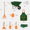 image:imageBest Choice Products Kids Wheelbarrow and Gardening Tool Set 8 Piece with Metal Tools Watering Can Apron and Gloves Child Garden Play Set for Outdoor Backyard Play Ages 3  PinkPinkGreenOrange