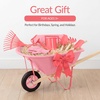 image:imageBest Choice Products Kids Wheelbarrow and Gardening Tool Set 8 Piece with Metal Tools Watering Can Apron and Gloves Child Garden Play Set for Outdoor Backyard Play Ages 3  PinkPinkPinkPink