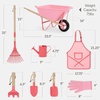 image:imageBest Choice Products Kids Wheelbarrow and Gardening Tool Set 8 Piece with Metal Tools Watering Can Apron and Gloves Child Garden Play Set for Outdoor Backyard Play Ages 3  PinkPinkPinkPink