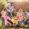 image:imageBest Choice Products Kids Wheelbarrow and Gardening Tool Set 8 Piece with Metal Tools Watering Can Apron and Gloves Child Garden Play Set for Outdoor Backyard Play Ages 3  PinkPinkPinkPink