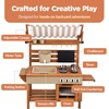 image:imageBest Choice Products Mud Kitchen for Kids Outdoor Deluxe Wooden Play Kitchen with Canopy Water Tank amp Faucet Sink 14Piece Accessories Gardening Toy Backyard Pretend Cooking Set OliveBeige