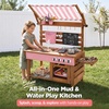 image:imageBest Choice Products Mud Kitchen for Kids Outdoor Deluxe Wooden Play Kitchen with Canopy Water Tank amp Faucet Sink 14Piece Accessories Gardening Toy Backyard Pretend Cooking Set OlivePink