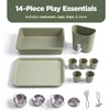 image:imageBest Choice Products Mud Kitchen for Kids Outdoor Deluxe Wooden Play Kitchen with Canopy Water Tank amp Faucet Sink 14Piece Accessories Gardening Toy Backyard Pretend Cooking Set OliveOlive