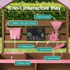 image:imageBest Choice Products Sandbox with Canopy Extra Large Wooden Kids Sand Box with Cover Water Table amp Sink Chalkboard Bench Seating w 110 lb Capacity Outdoor Backyard Playset  BeigePink