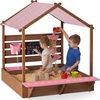 image:imageBest Choice Products Sandbox with Canopy Extra Large Wooden Kids Sand Box with Cover Water Table amp Sink Chalkboard Bench Seating w 110 lb Capacity Outdoor Backyard Playset  BeigePink