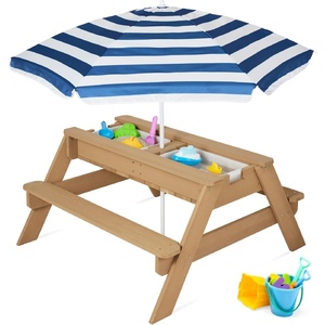 image:imageBest Choice Products Kids Picnic Table with Umbrella 3in1 Sand amp Water Table Outdoor Convertible Picnic Table for Toddlers Seats 4 Removable Top 2 Buckets  PinkNavy