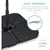 image:imageBest Choice Products 4Piece Cantilever Offset Patio Umbrella Base Weight Set HeavyDuty Fillable Stand Plates for Water or Sand EasyFill Spouts Wood Grain Finish  BrownBlack Faux Wicker