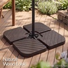 image:imageBest Choice Products 4Piece Cantilever Offset Patio Umbrella Base Weight Set HeavyDuty Fillable Stand Plates for Water or Sand EasyFill Spouts Wood Grain Finish  BrownWood Grain Brown