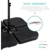 image:imageBest Choice Products 4Piece Cantilever Offset Patio Umbrella Base Weight Set HeavyDuty Fillable Stand Plates for Water or Sand EasyFill Spouts Wood Grain Finish  BrownBlack