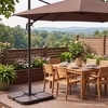 image:imageBest Choice Products 4Piece Cantilever Offset Patio Umbrella Base Weight Set HeavyDuty Fillable Stand Plates for Water or Sand EasyFill Spouts Wood Grain Finish  BrownWood Grain Brown
