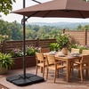 image:imageBest Choice Products 4Piece Cantilever Offset Patio Umbrella Base Weight Set HeavyDuty Fillable Stand Plates for Water or Sand EasyFill Spouts Wood Grain Finish  BrownWood Grain Black