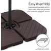 image:imageBest Choice Products 4Piece Cantilever Offset Patio Umbrella Base Weight Set HeavyDuty Fillable Stand Plates for Water or Sand EasyFill Spouts Wood Grain Finish  BrownWood Grain Brown