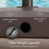 image:imageBest Choice Products 55lb Fillable Umbrella Base Stand Plastic Patio Umbrella Stand with Pole Holder Adjustment Knob for Outdoor Lawn Deck Asscher Design  WhiteBrown  Square