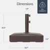 image:imageBest Choice Products 55lb Fillable Umbrella Base Stand Plastic Patio Umbrella Stand with Pole Holder Adjustment Knob for Outdoor Lawn Deck Asscher Design  WhiteBrown  Square