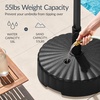 image:imageBest Choice Products 55lb Fillable Umbrella Base Stand Plastic Patio Umbrella Stand with Pole Holder Adjustment Knob for Outdoor Lawn Deck Asscher Design  WhiteBlack  Scallop