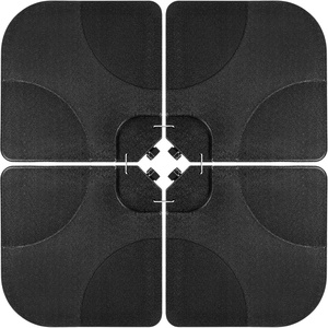 image:imageBest Choice Products 4Piece Cantilever Offset Patio Umbrella Base Weight Set HeavyDuty Fillable Stand Plates for Water or Sand EasyFill Spouts Wood Grain Finish  BrownBlack